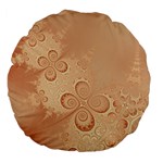 Coral Peach Intricate Swirls Pattern Large 18  Premium Flano Round Cushions Front