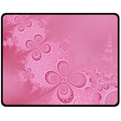 Pink Intricate Swirls Pattern Fleece Blanket (medium)  by SpinnyChairDesigns