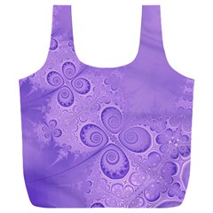 Purple Intricate Swirls Pattern Full Print Recycle Bag (xxl) by SpinnyChairDesigns
