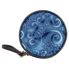 Blue Floral Fern Swirls And Spirals  Classic 20-cd Wallets by SpinnyChairDesigns