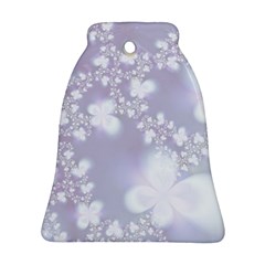 Pale Violet And White Floral Pattern Ornament (bell) by SpinnyChairDesigns