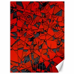 Red Grey Abstract Grunge Pattern Canvas 36  X 48  by SpinnyChairDesigns