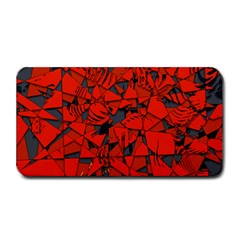 Red Grey Abstract Grunge Pattern Medium Bar Mats by SpinnyChairDesigns