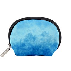 Abstract Sky Blue Texture Accessory Pouch (small) by SpinnyChairDesigns