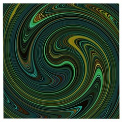 Dark Green Swirls Wooden Puzzle Square by SpinnyChairDesigns