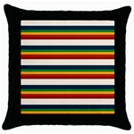 Rainbow Stripes Throw Pillow Case (Black)