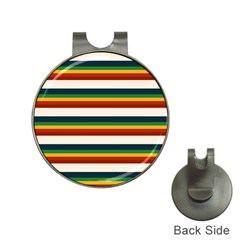 Rainbow Stripes Hat Clips With Golf Markers by tmsartbazaar