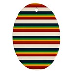 Rainbow Stripes Oval Ornament (Two Sides)
