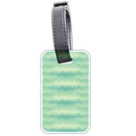 Light Green Turquoise Ikat Pattern Luggage Tag (two sides) Front
