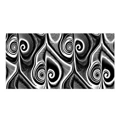 Abstract Black And White Swirls Spirals Satin Shawl by SpinnyChairDesigns