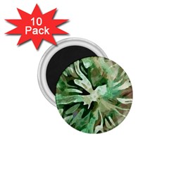 Green Brown Abstract Floral Pattern 1 75  Magnets (10 Pack)  by SpinnyChairDesigns