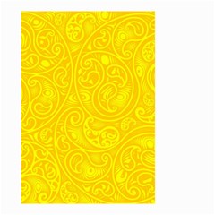 Bright Yellow Gold Paisley Pattern Small Garden Flag (two Sides) by SpinnyChairDesigns
