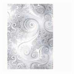 White Silver Swirls Pattern Large Garden Flag (two Sides) by SpinnyChairDesigns