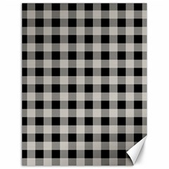 Black And White Buffalo Plaid Canvas 12  X 16  by SpinnyChairDesigns