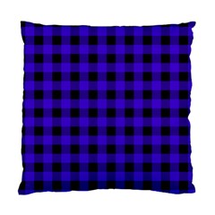 Dark Blue Black Buffalo Plaid Standard Cushion Case (one Side) by SpinnyChairDesigns