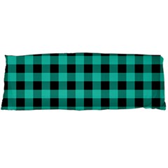 Turquoise Black Buffalo Plaid Body Pillow Case Dakimakura (two Sides) by SpinnyChairDesigns