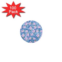 Watercolor Violets 1  Mini Buttons (100 Pack)  by SpinnyChairDesigns