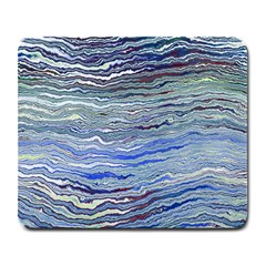 Blue Abstract Stripes Large Mousepads by SpinnyChairDesigns