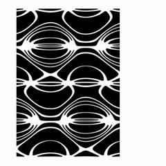 Black And White Clam Shell Pattern Small Garden Flag (two Sides) by SpinnyChairDesigns