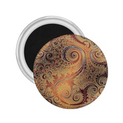 Terra Cotta Persian Orange Spirals Swirls Pattern 2 25  Magnets by SpinnyChairDesigns