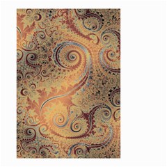 Terra Cotta Persian Orange Spirals Swirls Pattern Small Garden Flag (two Sides) by SpinnyChairDesigns