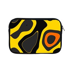 Yellow Black Orange Abstract Art Pattern Apple Ipad Mini Zipper Cases by SpinnyChairDesigns