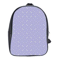 Royal Purple Grey And White Truchet Pattern School Bag (large) by SpinnyChairDesigns