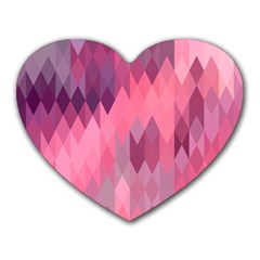 Pink Purple Diamond Pattern Heart Mousepads by SpinnyChairDesigns