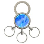 Aqua Blue Diamond Pattern 3-Ring Key Chain Front