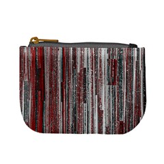 Abstract Grunge Stripes Red White Green Mini Coin Purse by SpinnyChairDesigns