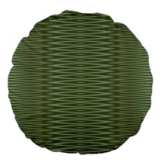 Chive And Olive Stripes Pattern Large 18  Premium Flano Round Cushions by SpinnyChairDesigns