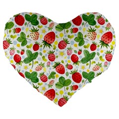 Huayi-vinyl-backdrops-for-photography-strawberry-wall-decoration-photo-backdrop-background-baby-show Large 19  Premium Flano Heart Shape Cushions by Sobalvarro