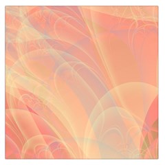 Coral Cream Abstract Art Pattern Large Satin Scarf (square) by SpinnyChairDesigns