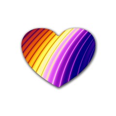 Sporty Stripes Swoosh Purple Gold Red Heart Coaster (4 Pack)  by SpinnyChairDesigns