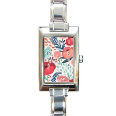 Floral  Rectangle Italian Charm Watch by Sobalvarro