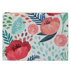 Floral  Cosmetic Bag (xxl) by Sobalvarro