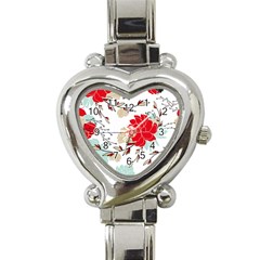 Floral Pattern  Heart Italian Charm Watch by Sobalvarro