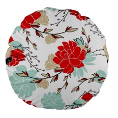 Floral Pattern  Large 18  Premium Flano Round Cushions by Sobalvarro