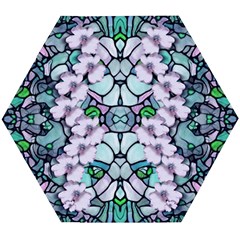 Paradise Flowers In Paradise Colors Wooden Puzzle Hexagon by pepitasart
