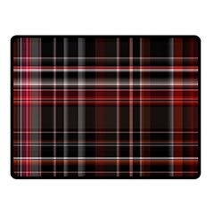 Red Black White Plaid Stripes Fleece Blanket (small) by SpinnyChairDesigns