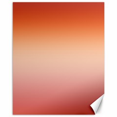 Vermilion Coral Sunset Gradient Ombre Canvas 11  X 14  by SpinnyChairDesigns