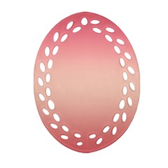 Pink Blush Gradient Ombre Colors Ornament (oval Filigree) by SpinnyChairDesigns
