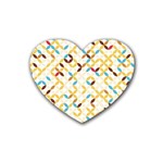 Tekstura-seamless-retro-pattern Heart Coaster (4 pack)  Front