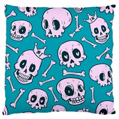 Skull Large Flano Cushion Case (one Side) by Sobalvarro