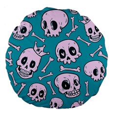 Skull Large 18  Premium Flano Round Cushions by Sobalvarro