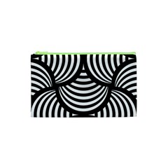 Abstract Black And White Shell Pattern Cosmetic Bag (xs) by SpinnyChairDesigns
