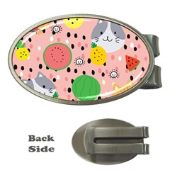 Cats And Fruits  Money Clips (oval)  by Sobalvarro