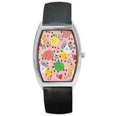 Cats And Fruits  Barrel Style Metal Watch by Sobalvarro