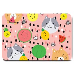 Cats And Fruits  Large Doormat  by Sobalvarro