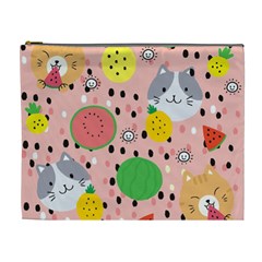 Cats And Fruits  Cosmetic Bag (xl) by Sobalvarro